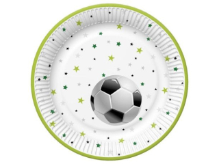 Talerzyki papierowe POL-MAK Daisy 22, 7cm 8szt. Football with Stars [opakowanie=12szt]