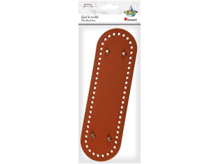 Sp�d do torebki 26x8cm sk�ropodobny br�zowy, z�ote pukle grubo�� dna: 4mm, wysoko�� pukli: 6mm, otwory na sznurek: O5mm