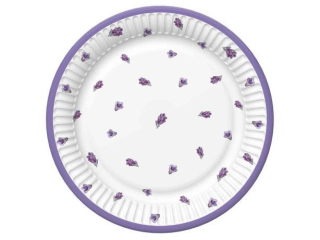 Talerzyki papierowe POL-MAK Maki 18cm 8szt. Lavender Wreath [opakowanie=12szt]