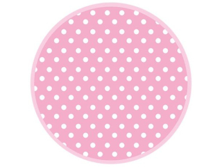 Talerzyki papierowe POL-MAK Maki 22, 7cm 8szt. Pink Dots [opakowanie=12szt]