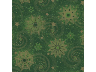 Serwetki POL-MAK GWIAZDKA Daisy Lunch 33cm 20szt. Gold x Green Stars and Twirls on Green SDGW019704 [opakowanie=24szt]