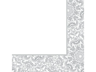 Serwetki POL-MAK Daisy Lunch 33cm 20szt. Ornament Frame Silver SDOG027905 [opakowanie=24szt]