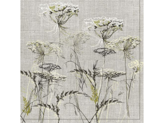 Serwetki POL-MAK Daisy Lunch 33cm 20szt. Achillea Sketch on a Linen Background SDOG031901 [opakowanie=24szt]