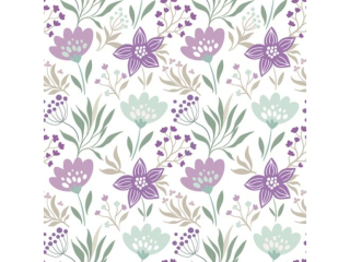 Serwetki POL-MAK Daisy Lunch 33cm 20szt. Violet and Mint Flowers Wallpaper SDOG040301 [opakowanie=24szt]