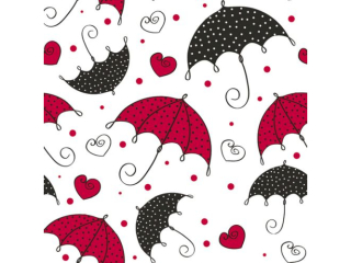 Serwetki POL-MAK Daisy Lunch 33cm 20szt. Lovely Umbrellas with Red Hearts  SDOG042201 [opakowanie=24szt]