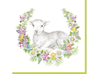 Serwetki POL-MAK WIELKANOC Daisy Lunch 33cm 20szt. Easter Wreath with Lamb SDWL009601 [opakowanie=24szt]