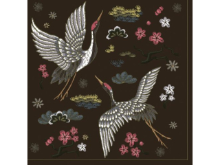 Serwetki POL-MAK Maki Lunch 33cm 20szt. Embroidered Cranes SLOG054301 [opakowanie=12szt]