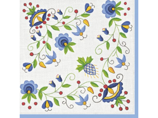 Serwetki POL-MAK Maki Lunch 33cm 20szt. Pucki Embroidery Folk SLOG057601 [opakowanie=12szt]