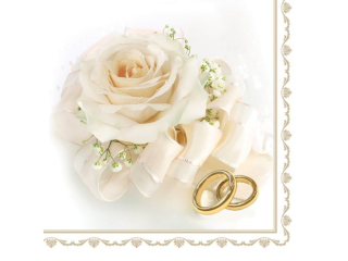 Serwetki POL-MAK LUB Maki Lunch 33cm 20szt. Wedding Rings x White Rose SLSL000601 [opakowanie=12szt]