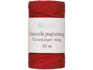 SZNUREK PAPIEROWY SKRCANY, CZERWONY, 50 M [opakowanie=3szt]