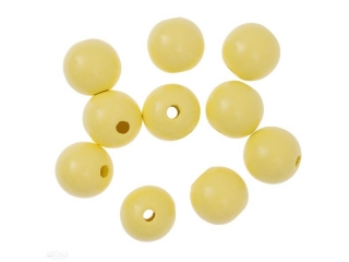 KORALIKI DREWNIANE, KULKI, 2, 5 CM, ӣTE, 10 SZT. [opakowanie=3szt]