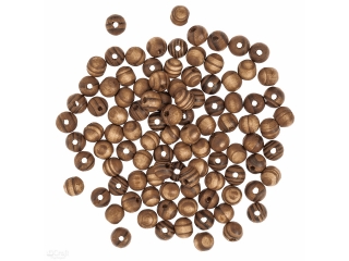 DREWNIANE KORALIKI, SOSNOWE, KULKI 10 MM, 100 SZT., CIEMNE [opakowanie=3szt]