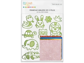 PIANKOWE NAKLEJKI DIY Z FOLI - ZWIERZTA, 12 SZT. [opakowanie=5szt]