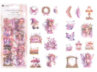 NAKLEJKI PET WRӯKI 6 ARKUSZY - CRYSTAL PINK [opakowanie=6szt]