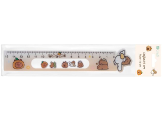 LINIJKA Z RUCHOMYMI  MOTYWAMI 15 CM - KAPIBARA - BEOWA [opakowanie=3szt]