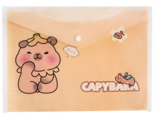 TECZKA KOPERTOWA A4 NA ZASTRZASK  - KAPIBARA - BEOWY [opakowanie=3szt]