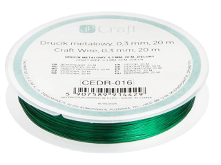 DRUCIK METALOWY 0, 3 MM, 20 M GREEN [opakowanie=6szt]