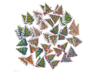 NAKLEJKI WINYLOWE - WITECZNE 4-6 CM, 46 SZT. - CHRISTMAS TREES [opakowanie=6szt]