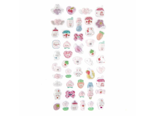 NAKLEJKI CANDY DROPS, 47 SZT. - PINK [opakowanie=6szt]