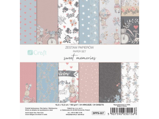 ZESTAW PAPIER�W 15, 2 X 15, 2 CM, 24 KARTKI - SWEET MEMORIES [opakowanie=5szt]