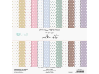 ZESTAW PAPIER�W 30, 5 X 30, 5, 24 KARTKI - POLKA DOTS [opakowanie=5szt]