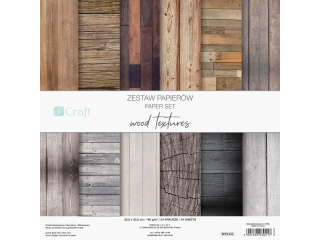ZESTAW PAPIER�W 30, 5 X 30, 5, 24 KARTKI - WOOD TEXTURES [opakowanie=5szt]