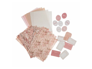 ZESTAW PAPIER�W VINTAGE Z NAKLEJKAMI, 40 SZT. - FLORAL MIST [opakowanie=6szt]