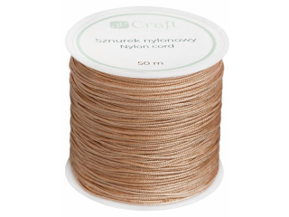 SZNUREK NYLONOWY, 0, 8 MM, 50 M - SOFT CAMEL [opakowanie=6szt]
