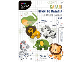 GUMKI DO MAZANIA SAFARI 3 SZT KIDEA
