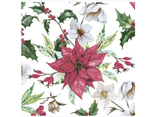 Serwetki POL-MAK GWIAZDKA Daisy Lunch 33cm 20szt. Watercolour Poinsettia  SD_GW_020401  [opakowanie=24szt]
