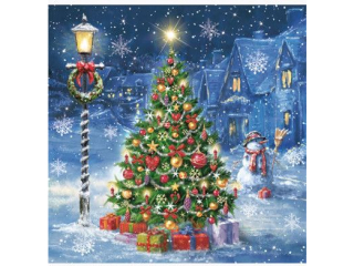 Serwetki POL-MAK GWIAZDKA Maki Lunch 33cm 20szt. Xmas Eve in Village SL_GW_019201  [opakowanie=12szt]