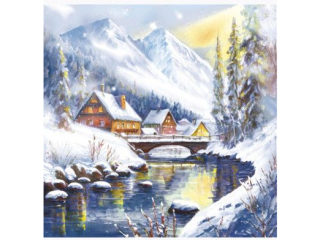 Serwetki POL-MAK GWIAZDKA Maki Lunch 33cm 20szt. Winter Wonderland SL_GW_027801  [opakowanie=12szt]