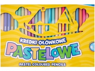Kredki pastelowe okrągłe ASTRA PASTEL LINE grafit XXL 4 mm - 50 kolorów [opakowanie=6szt]