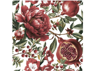 Serwetki POL-MAK Daisy Lunch 33cm 20szt. Red Flowers with Pomegranates SD_OG_043201 [opakowanie=24szt]