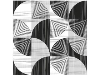 Serwetki POL-MAK Daisy Lunch 33cm 20szt. Abstract Geometric Shapes on White SD_OG_044502 [opakowanie=24szt]