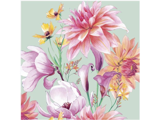 Serwetki POL-MAK Daisy Lunch 33cm 20szt. Dahlias on Mint  SD_OG_044701 [opakowanie=24szt]