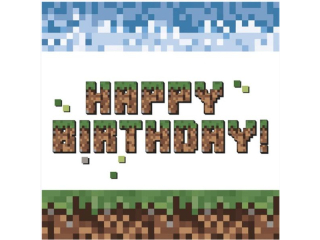 Serwetki POL-MAK Daisy Lunch 33cm 20szt. Pixel Block Happy Birthday  SD_OG_045201 [opakowanie=24szt]