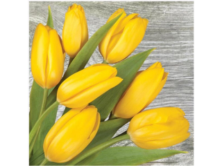 Serwetki POL-MAK Daisy Lunch 33cm 20szt. Yellow Tulips on Wood SD_WI_004601 [opakowanie=24szt]