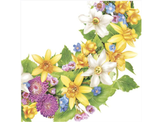 Serwetki POL-MAK Daisy Lunch 33cm 20szt. Photo Spring Wreath SD_WI_009101 [opakowanie=24szt]