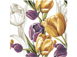 Serwetki POL-MAK Daisy Lunch 33cm 20szt. Majestic Tulips on White SD_WI_009501 [opakowanie=24szt]