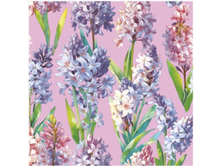 Serwetki POL-MAK Daisy Lunch 33cm 20szt. Pastel Hyacinths Wallpaper on Pink SD_WI_010201 [opakowanie=24szt]