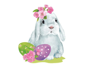 Serwetki POL-MAK Daisy Lunch 33cm 20szt. Watercolour Easter Bunny with Easter Eggs SD_WL_011601 [opakowanie=24szt]