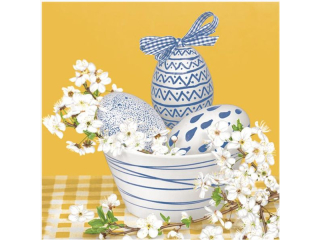 Serwetki POL-MAK Daisy Lunch 33cm 20szt. Blue Decorated Eggs SD_WL_013701 [opakowanie=24szt]