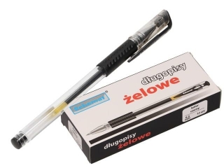 Długopis żelowy czarny 7548 [opakowanie=12szt]