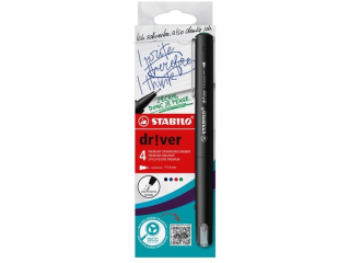 Cienkopis STABILO dr!ver F etui 4 szt. [opakowanie=5szt]