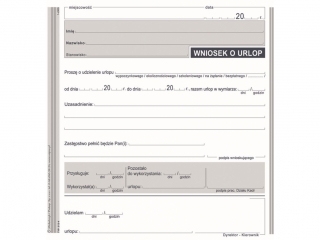 Druk -WU Wniosek o udzielenie urlopu