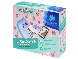 Drukarka termiczna ASTRAFUN ANIMALS - 1 szt. box + 10 rolek biaego papieru do drukowania