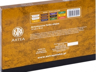 Farby olejne Astra 12 kol x 18ml Zestaw nr 1 [opakowanie=3szt]