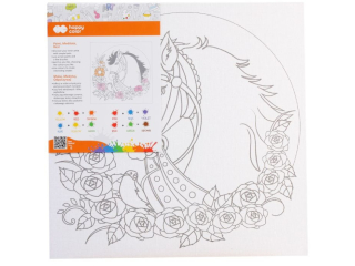 Podobrazie baweniane 25x25, tablica malarska MDF z nadrukiem, Ko, Happy Color