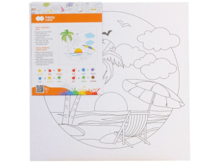 Podobrazie baweniane 25x25, tablica malarska MDF z nadrukiem, Pejza, Happy Color